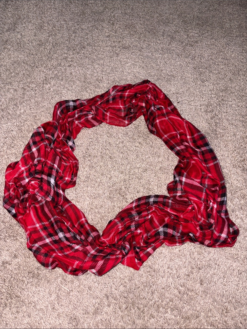 Red Plaid Lightweight Women's Scarf